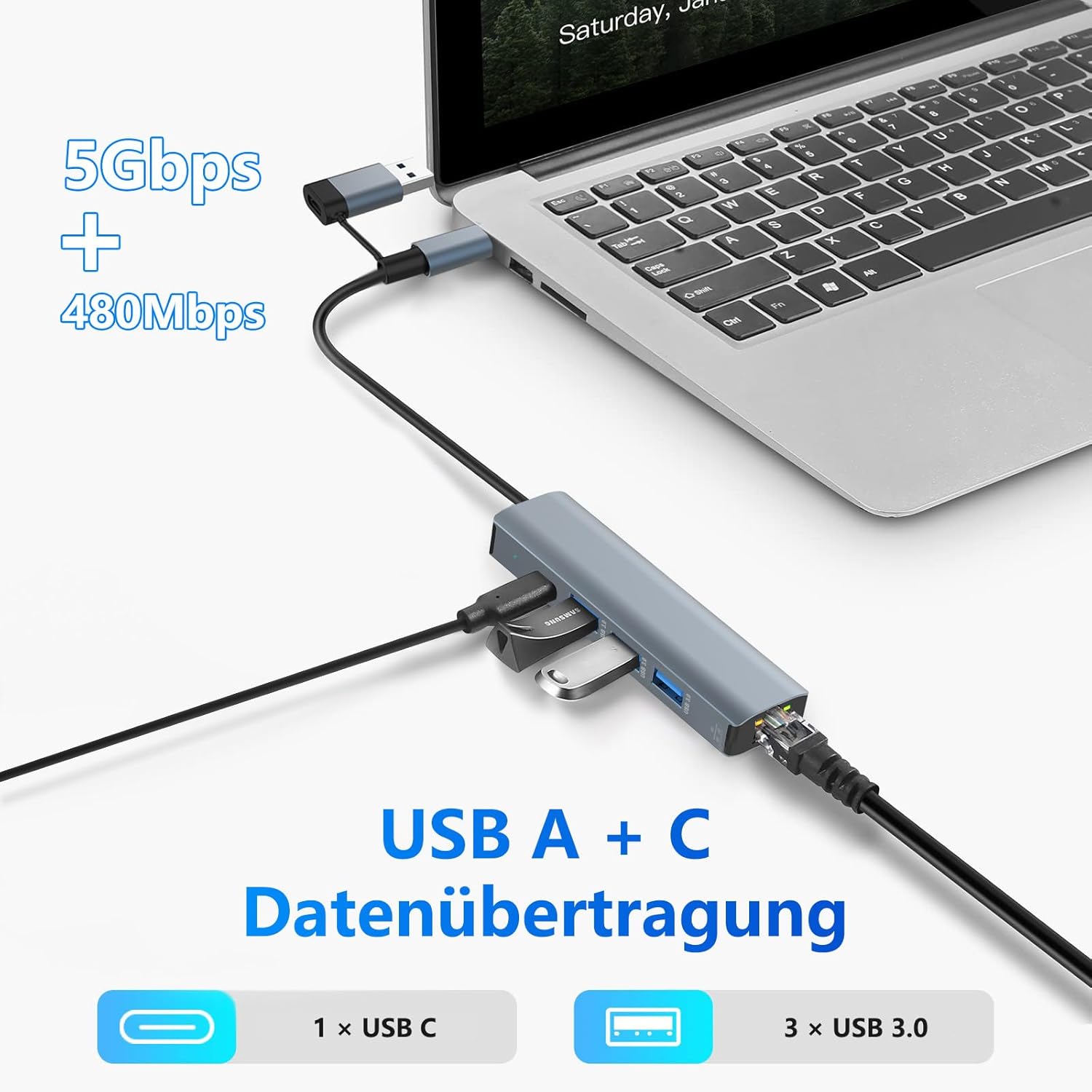 Thumbnail 4 de USB LAN Adapter 1000M Gigabit 💻