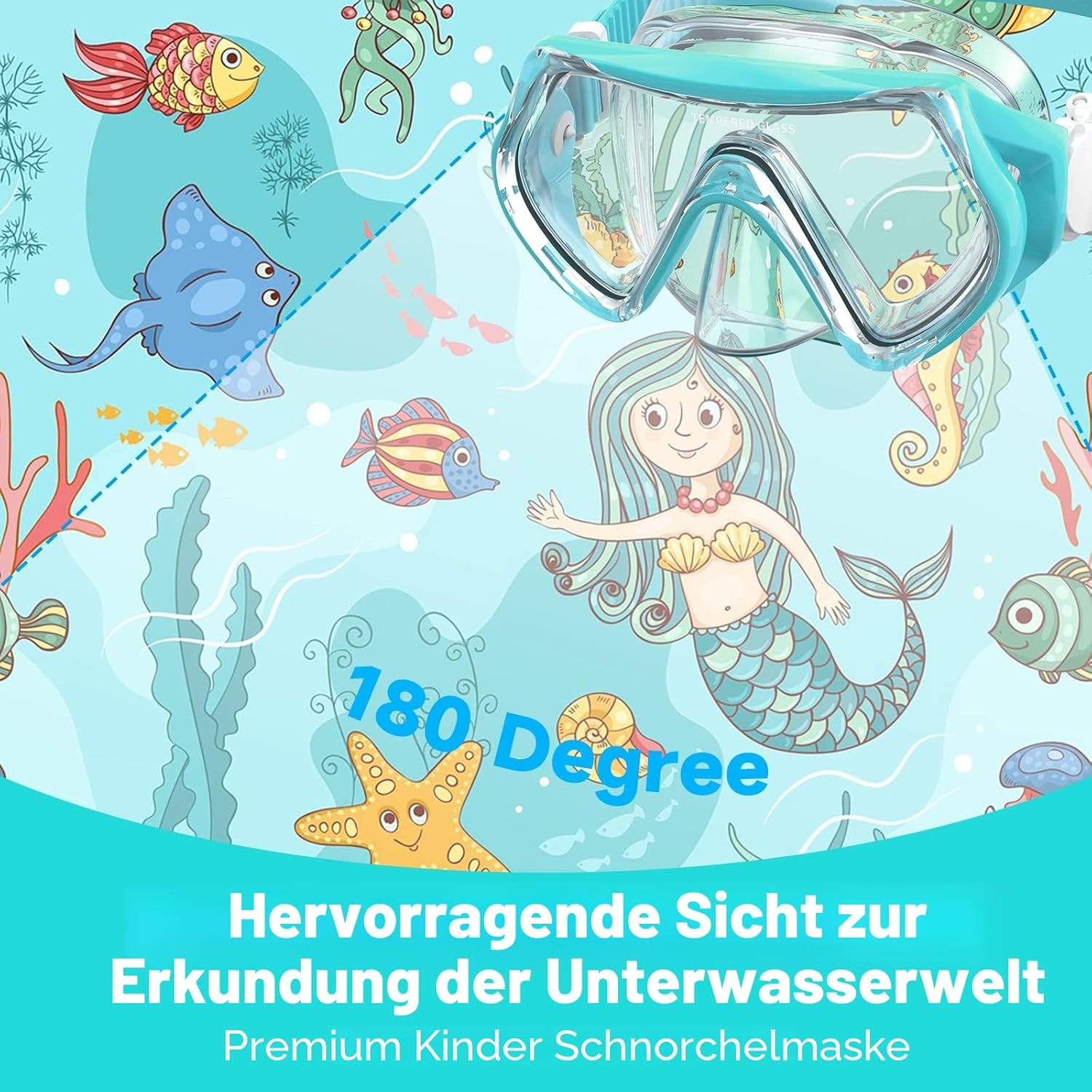 Thumbnail 4 de Findway Kinder-Taucherbrille für Schnorchel 180°