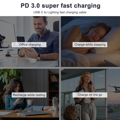Thumbnail 6 de Chargeur rapide USB-C UWECAN 20 W avec câble 1 m pour iPhone (14/13/12/11/X/8/7) – sécurité et performance