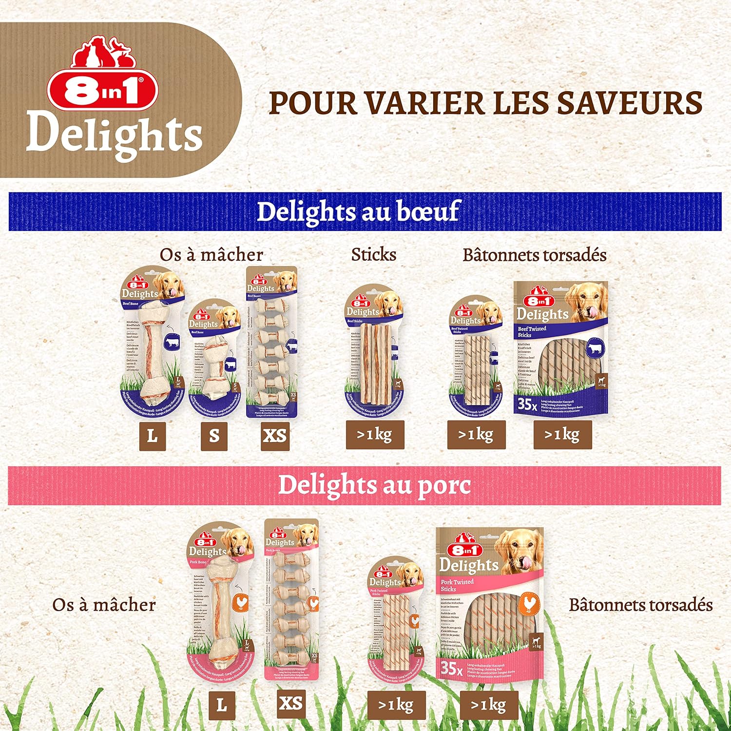 Thumbnail 6 de 8in1 Delights Twisted Sticks - Sticks torsadés à Mâcher garnis de poulet pour Chien (35 pièces)