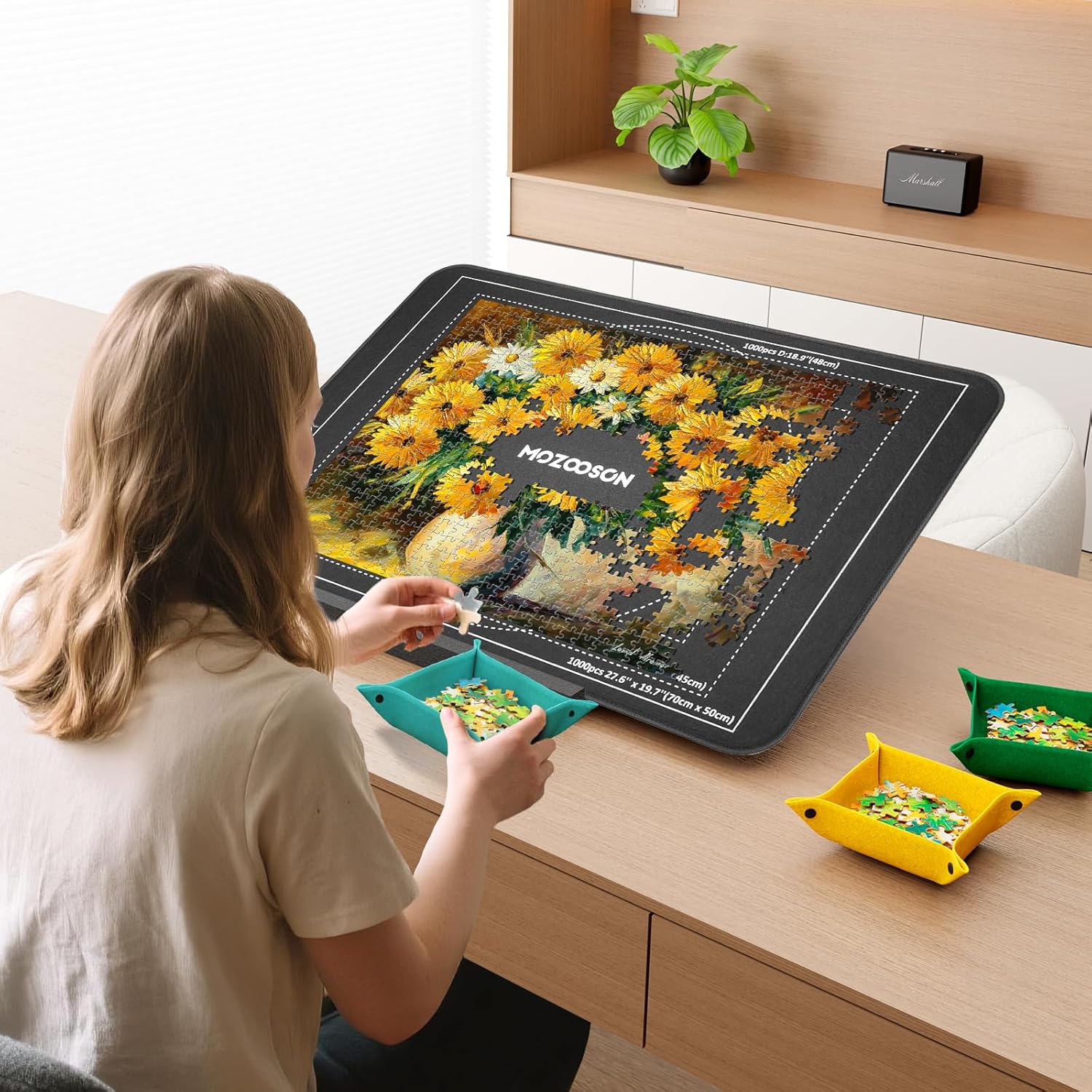 Thumbnail 6 de MOZOOSON Puzzlebrett 1000 Teile mit Ständer