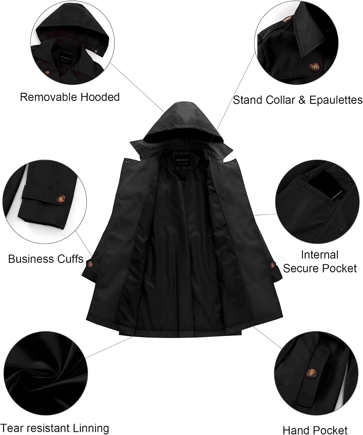 Thumbnail 4 de CREATMO US Women's Trench Coat