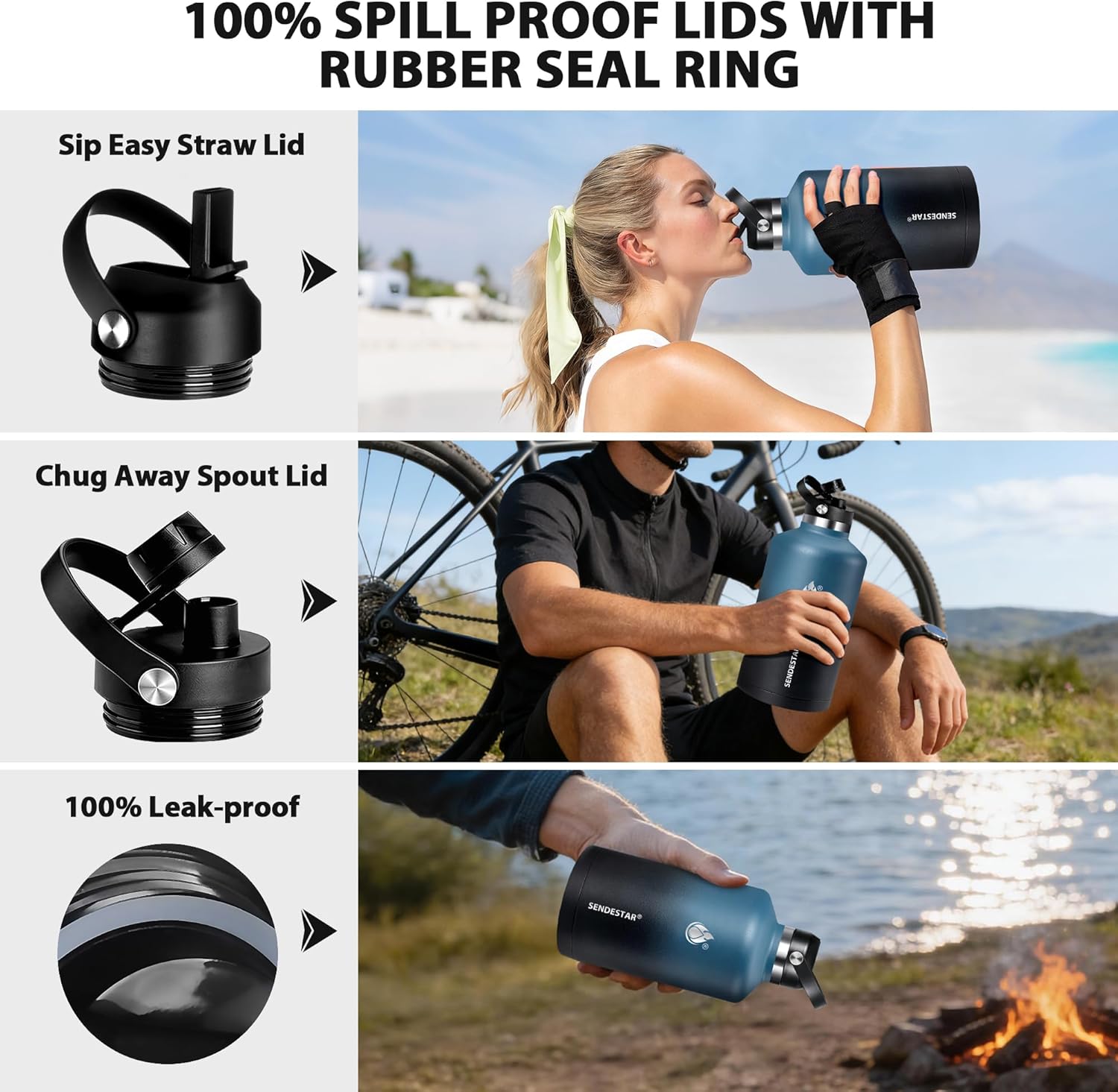 Thumbnail 2 de One Gallon Insulated Water Bottle with Triple Wall Vacuum (128 oz)