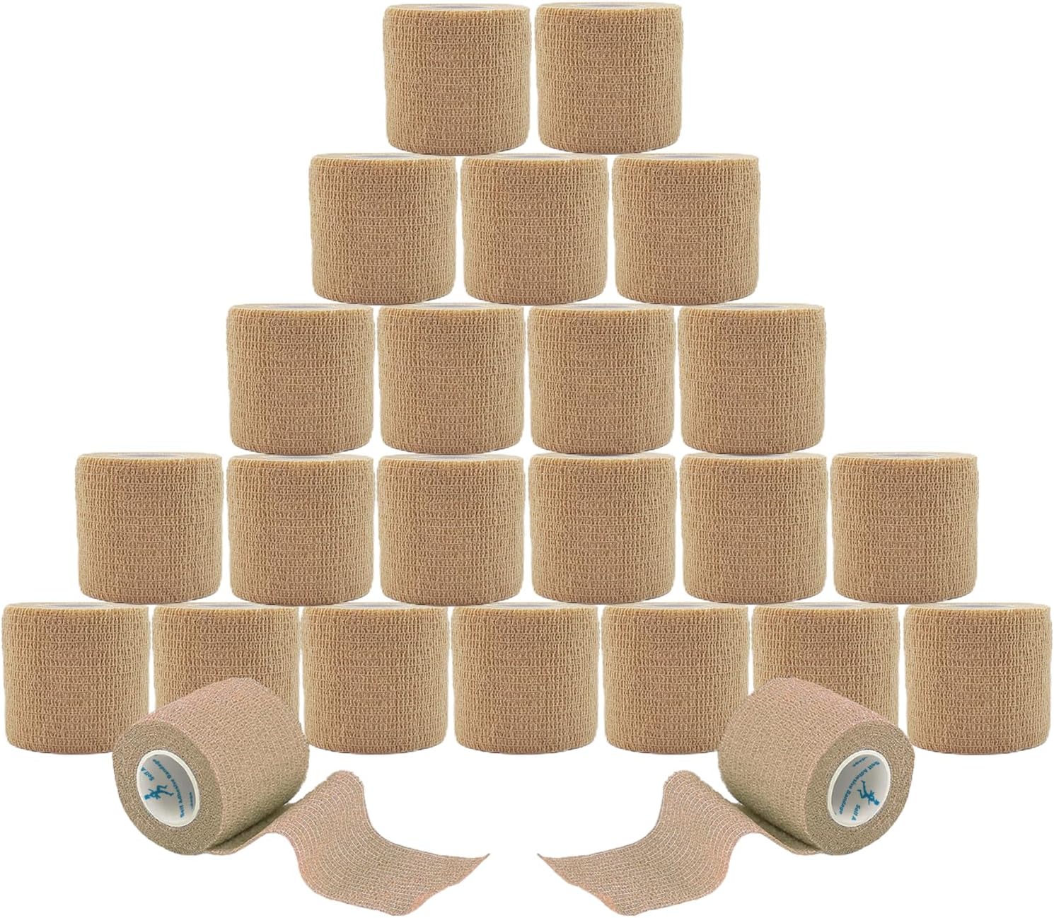 Detalle de ANAMPION Selbsthaftende Bandage 24 Rollen, 5 cm x 4,5 m – selbstklebend, atmungsaktiv, für Mensch und Tier