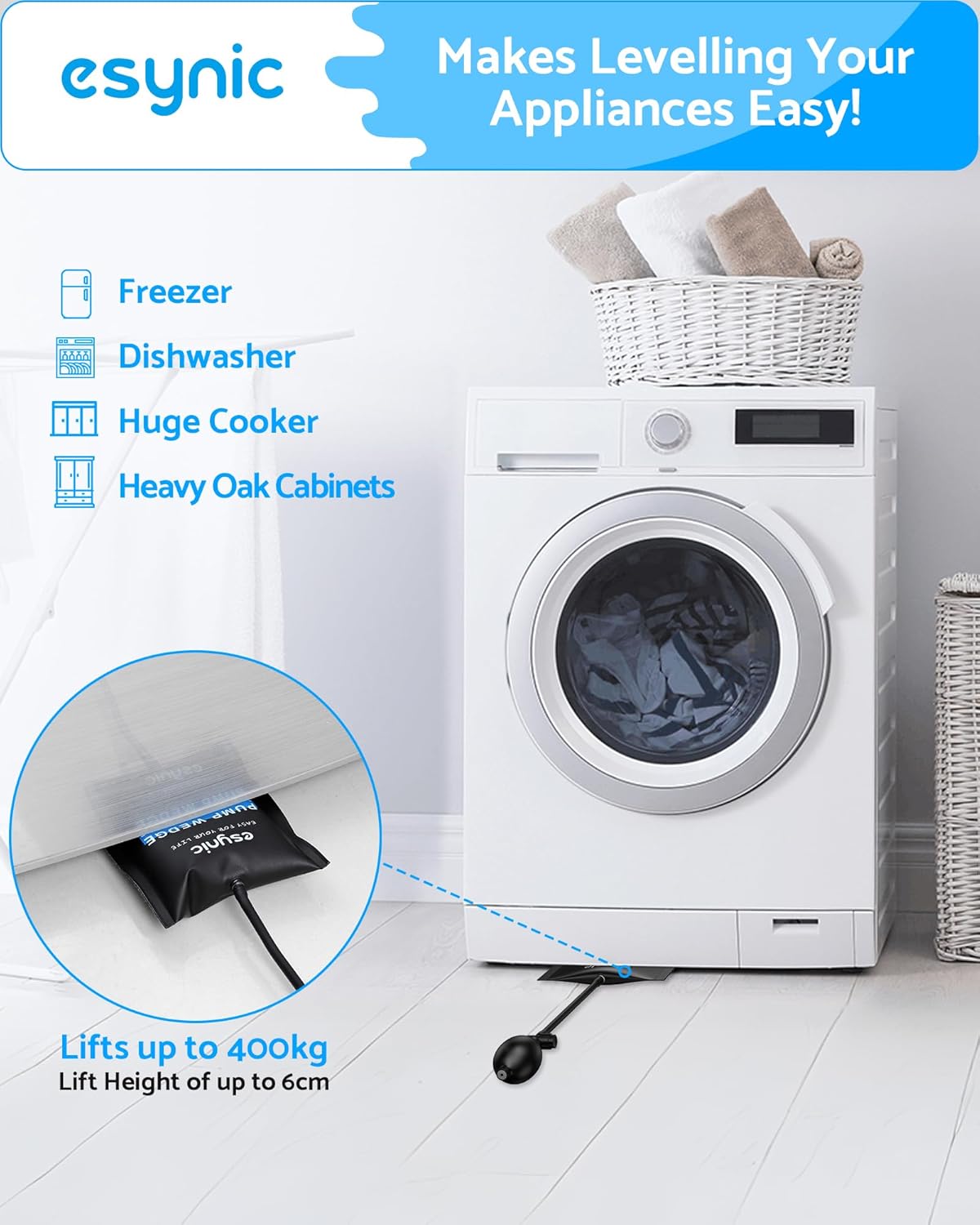 Thumbnail 3 de eSynic Air Wedge Pump Up Bag (inflatable TPU air bags) with plastic wedges for lifting doors and appliances