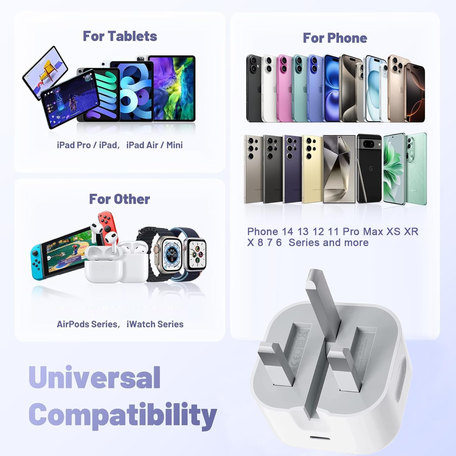 Thumbnail 5 de iPad Charger Fast Charge with 20W USB‑C Power Adapter and 2m USB‑C to Lightning Cable