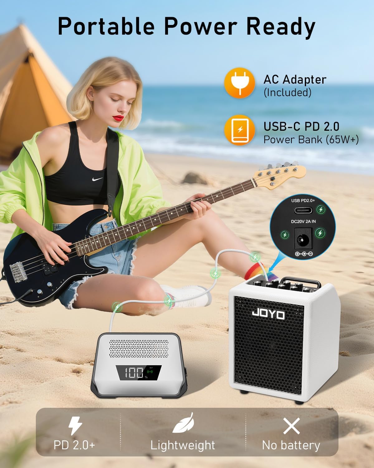 Thumbnail 6 de JOYO Vibe Cube BA-30 JOYO-BA-30 WH 30W Bass Combo Amp with Bluetooth 5.1 & OTG