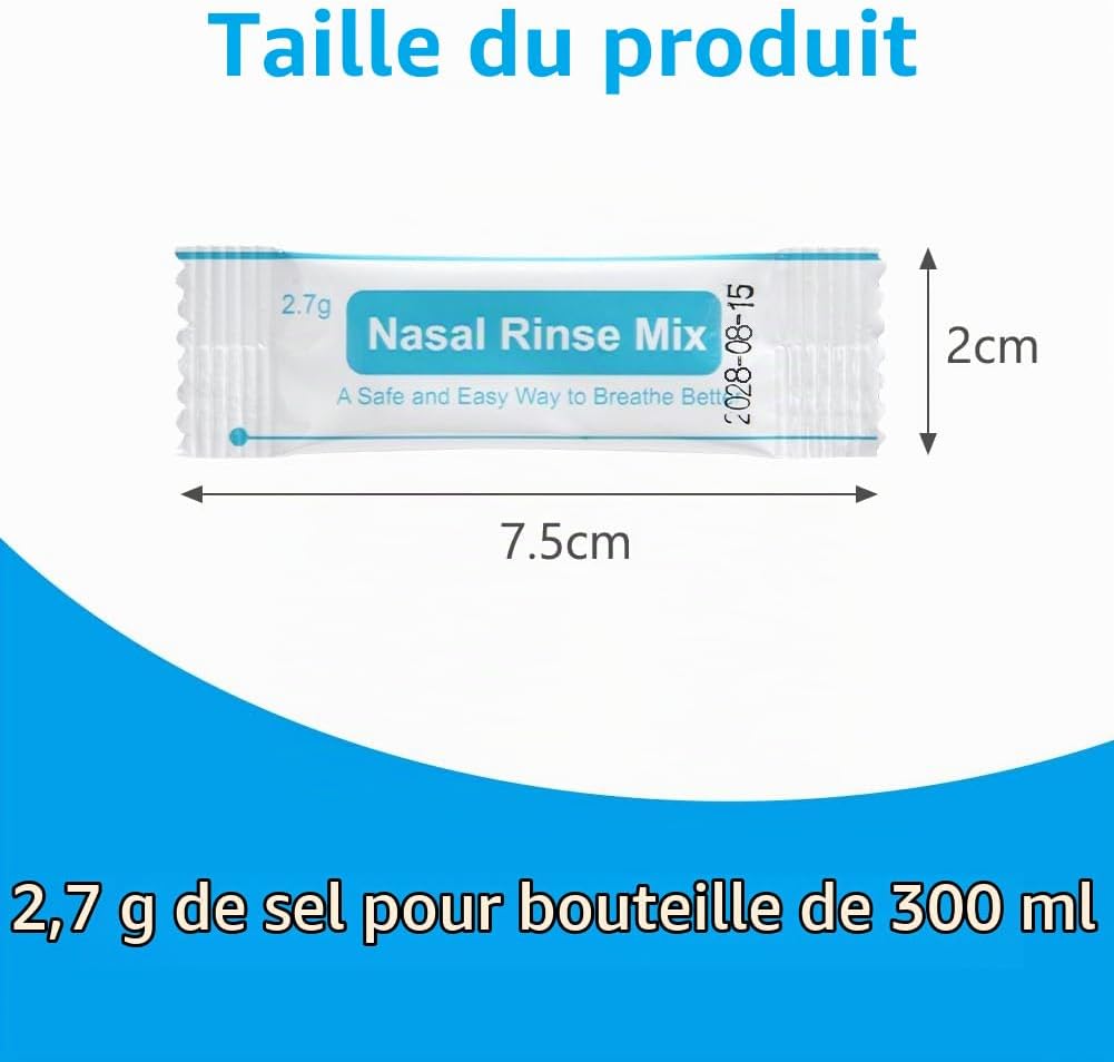 Detalle de URAQT neusspoelzout in zakjes, 240 x 2,7 g, afzonderlijk verpakt