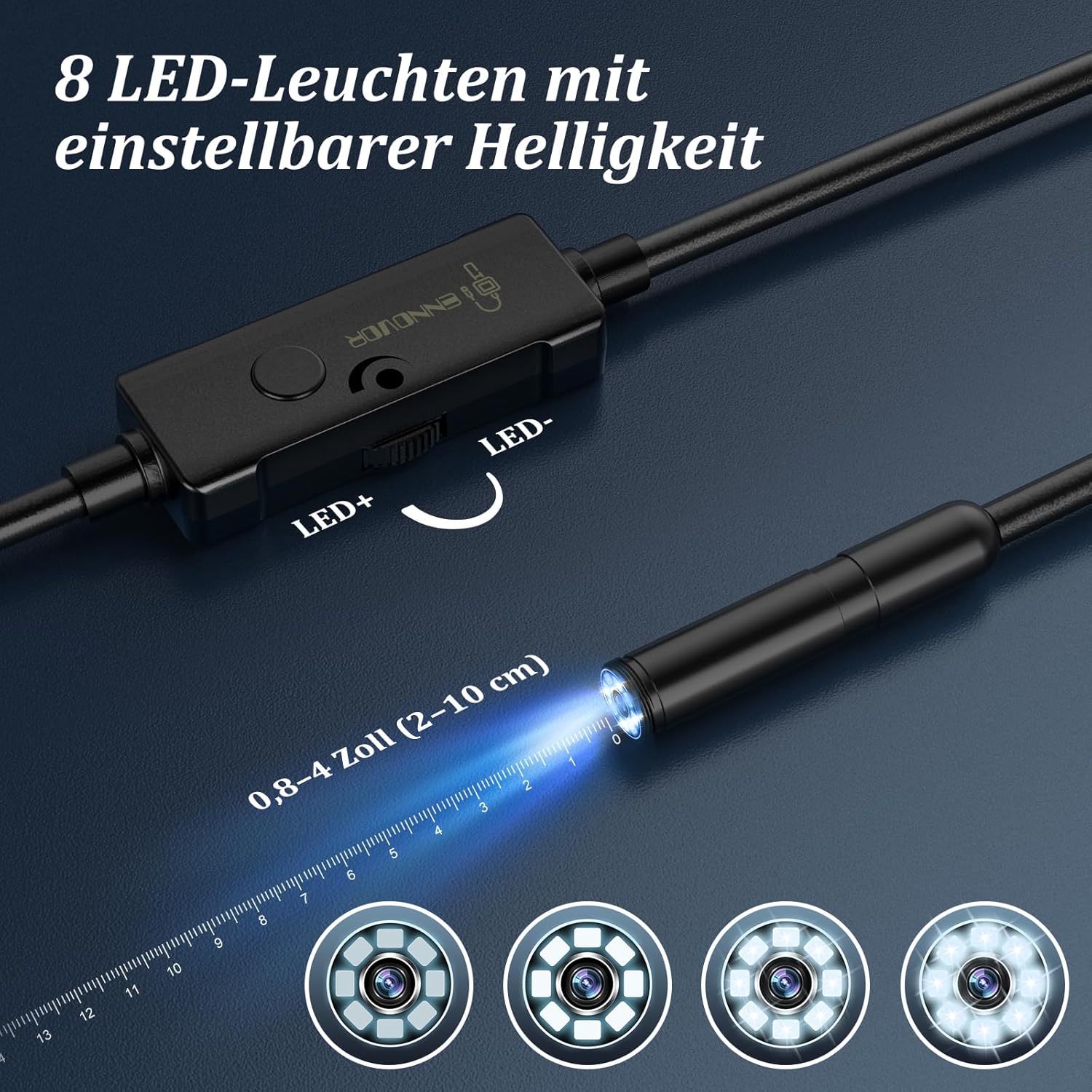 Thumbnail 4 de Endoskopkamera mit Licht 1920P HD-Rohrkamera 10m Kabel