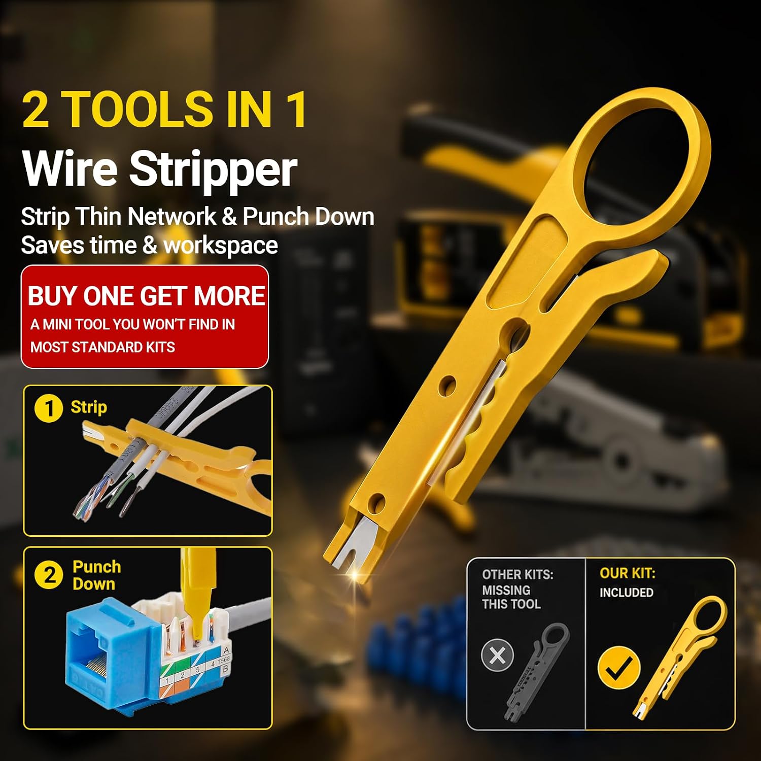 Thumbnail 3 de ZOERAX Kit Crimp Cat7 RJ45: strumento multi-modulare con tester, 50 connettori Cat6 e accessori