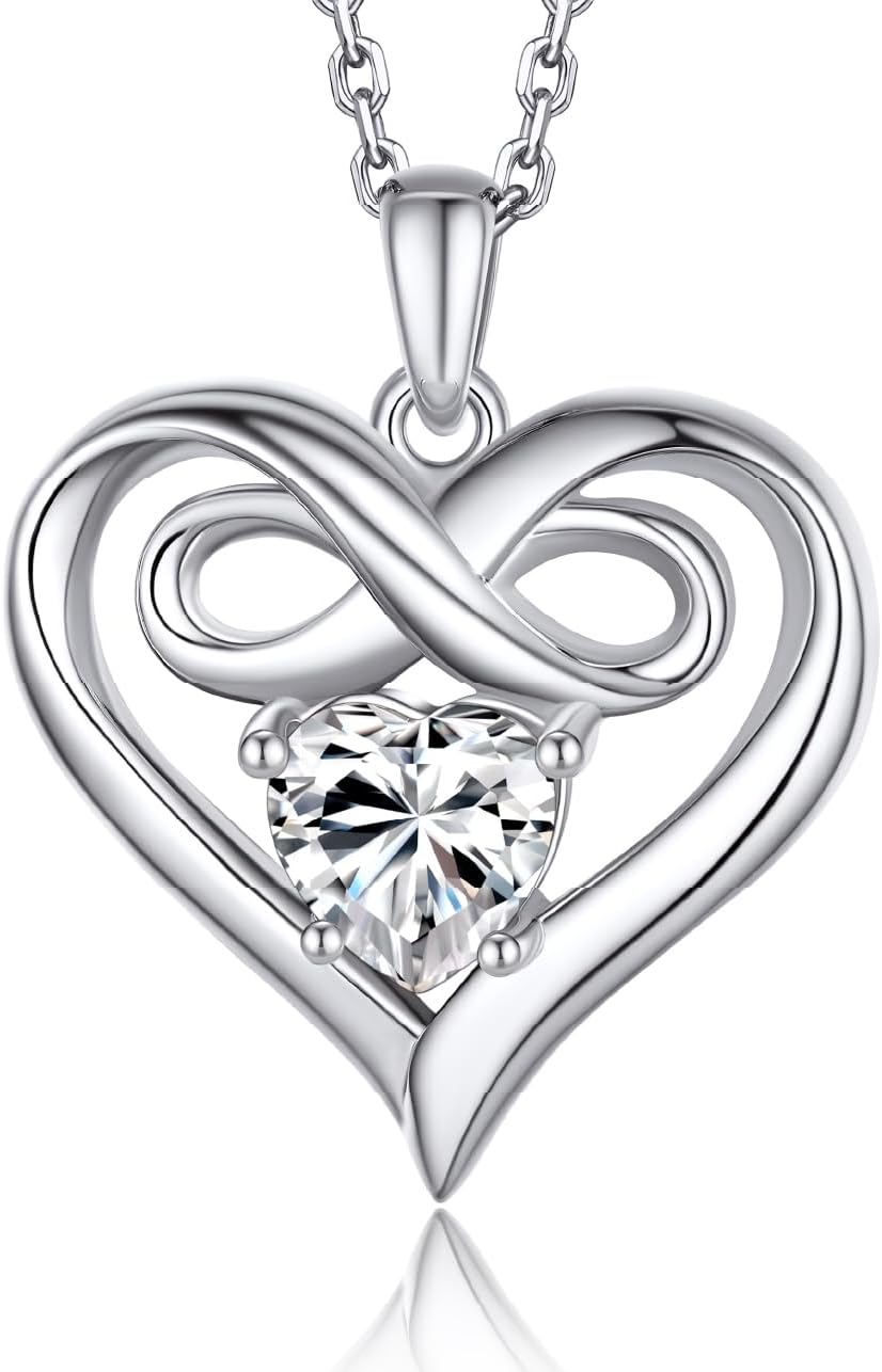 Detalle de MomentWish Collar moissanite 1 ct corazón