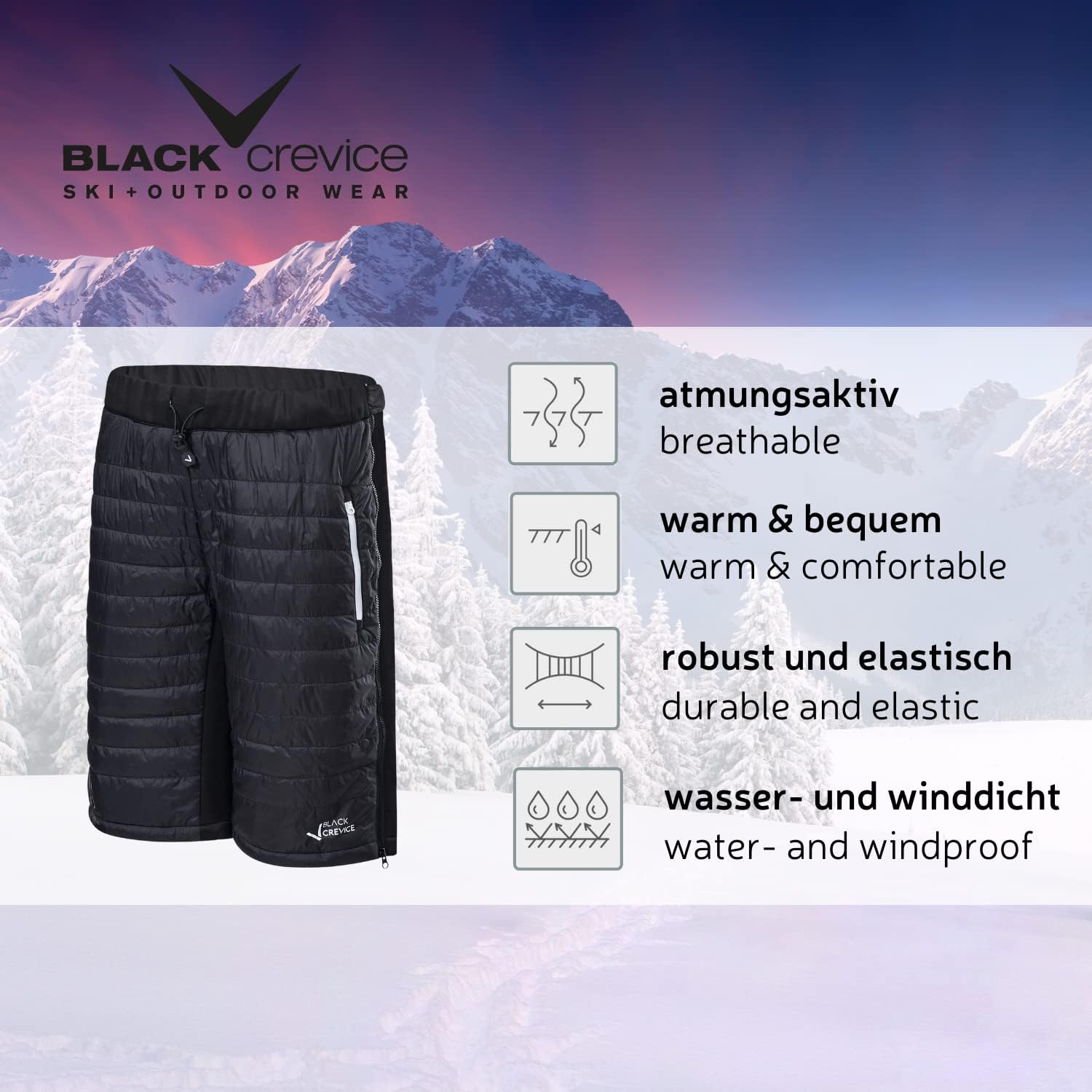 Thumbnail 1 de Black Crevice Pantaloni termici da donna: sci e fondoescursionismo, 100% poliestere, traspiranti e impermeabili