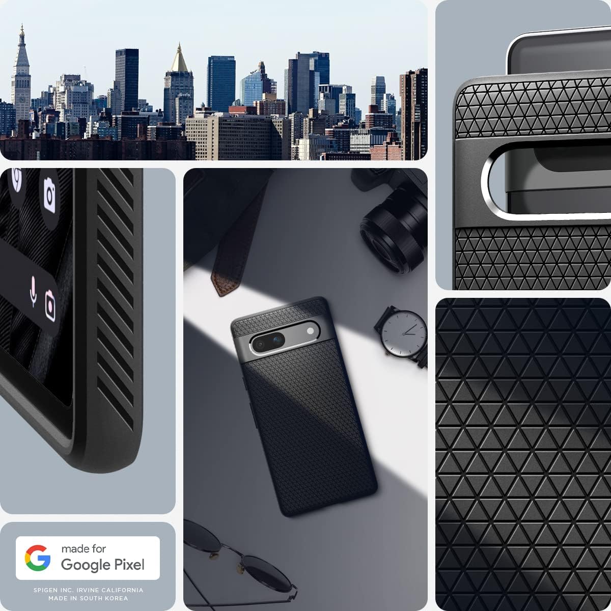 Detalle de Spigen Cover Liquid Air per Google Pixel 7a, Nero