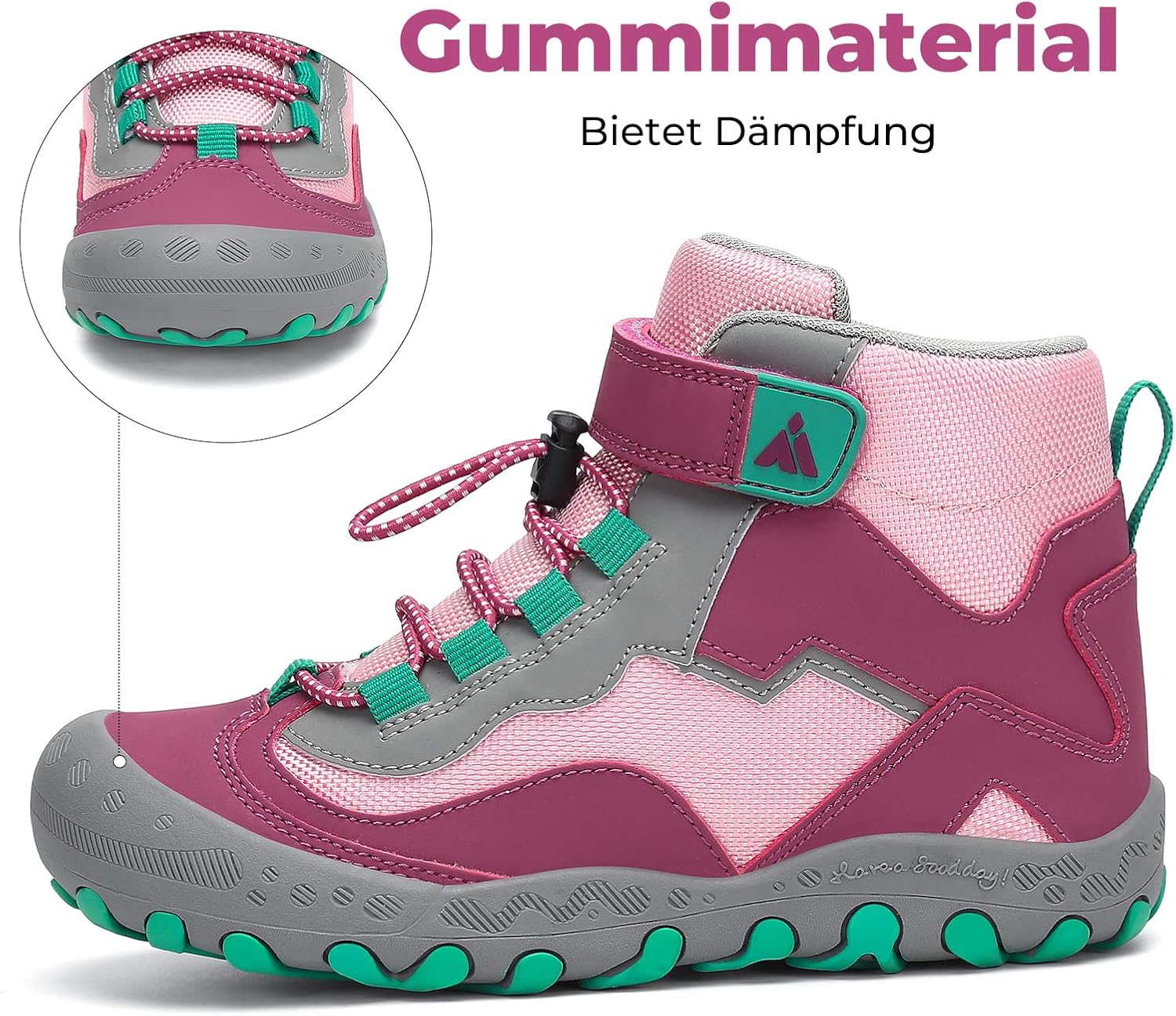 Detalle 2 de Mishansha Kinder Wanderschuhe & Trekkingstiefel mit Zehenschutz