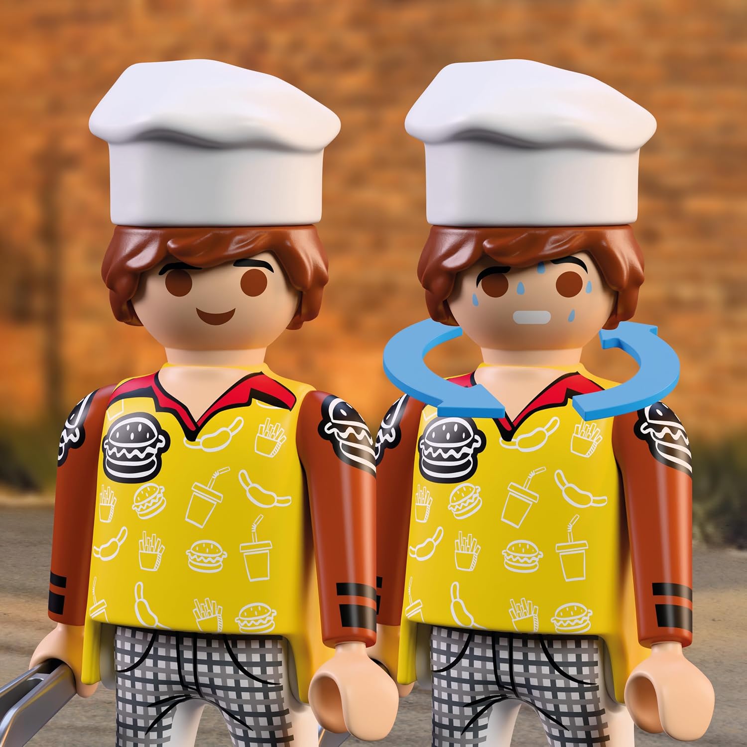 Detalle 1 de PLAYMOBIL City Action 72195 brandweerquad met hamburgerstand en waterlans