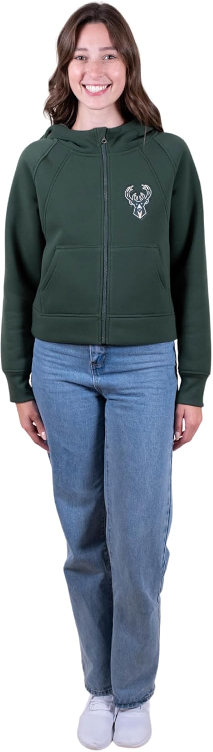 Detalle 2 de Ultra Game Women’s NBA Official Super Soft Crop Top Full-Zip Jacket Hoodie