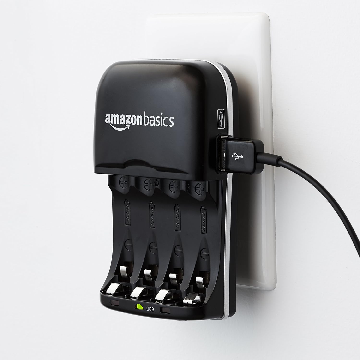 Thumbnail 4 de Amazon Basics Batterieladegerät für Ni-MH AA/AAA Akkus mit USB-Port (Schwarz)