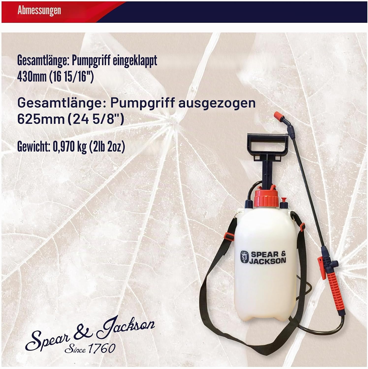 Thumbnail 5 de Spear & Jackson 5LPAPS 5-Liter-Drucksprüher mit Pumpfunktion – verstellbare Düse, Reichweite 560 mm