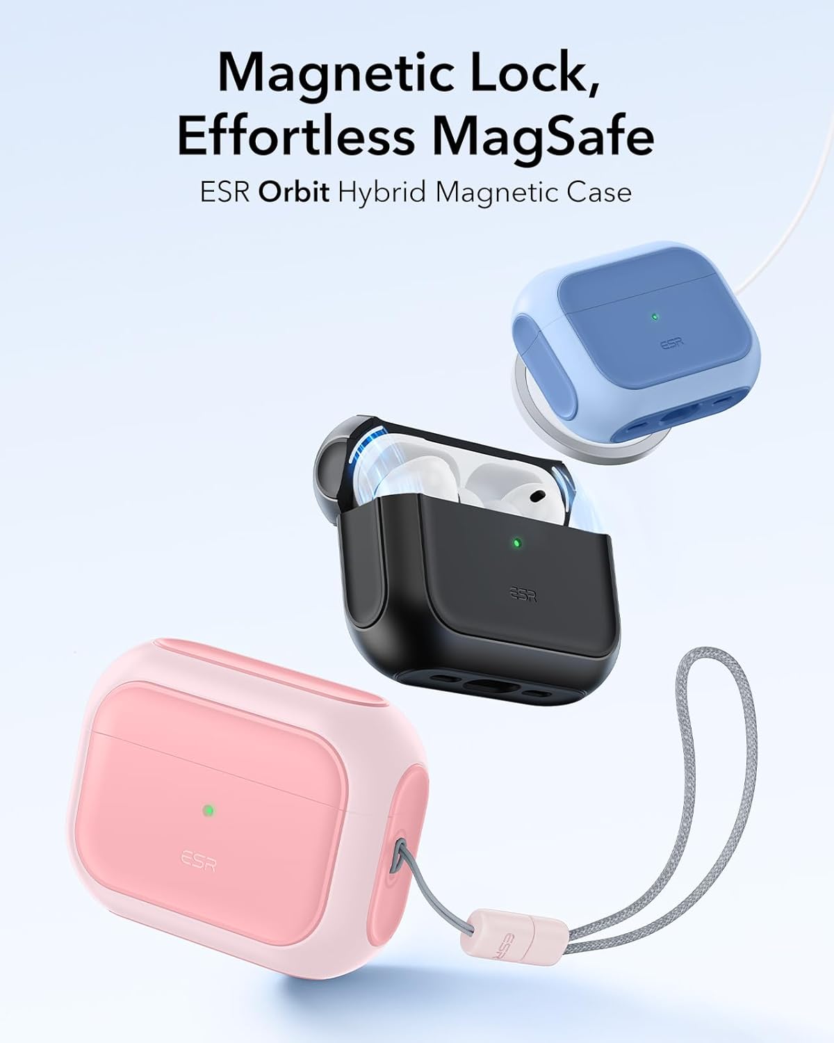 Thumbnail 2 de ESR Coque Rose pour AirPods Pro 3 (2025) – MagSafe, protection hybride et corde de transport