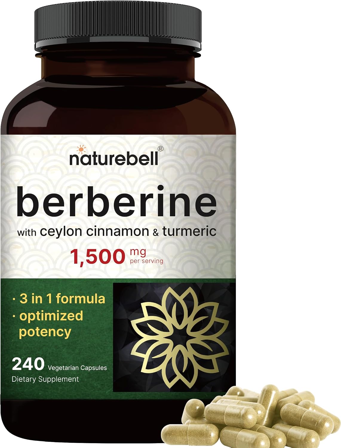 Detalle de NatureBell Berberine Supplement 240 Capsules