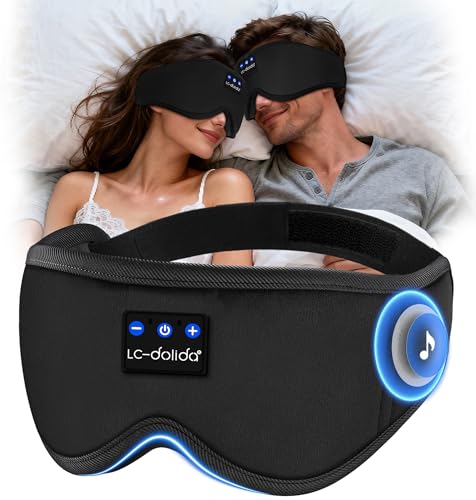 Detalle de LC-dolida Bluetooth Sleep Eye Mask Headphones with 16+ Hour Battery and Total Blackout