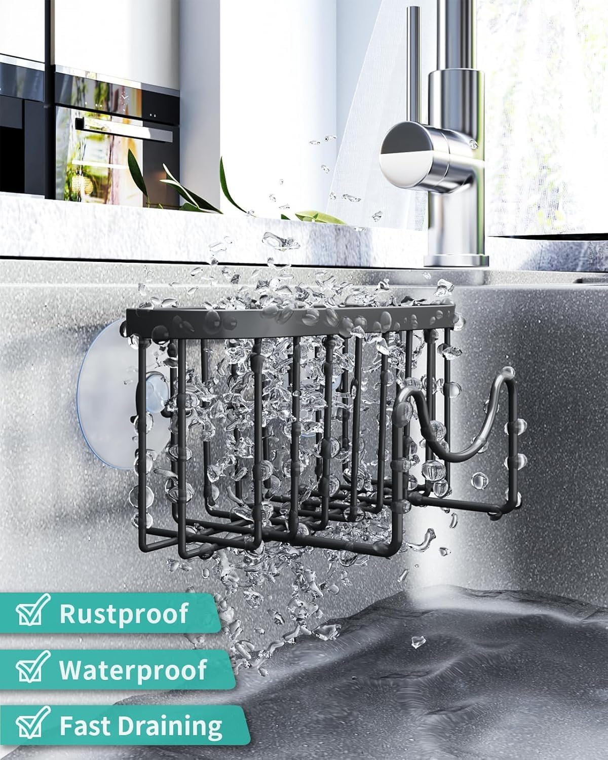 Thumbnail 4 de HapiRm Multifunctional M-Shaped Sponge Holder for Kitchen Sink