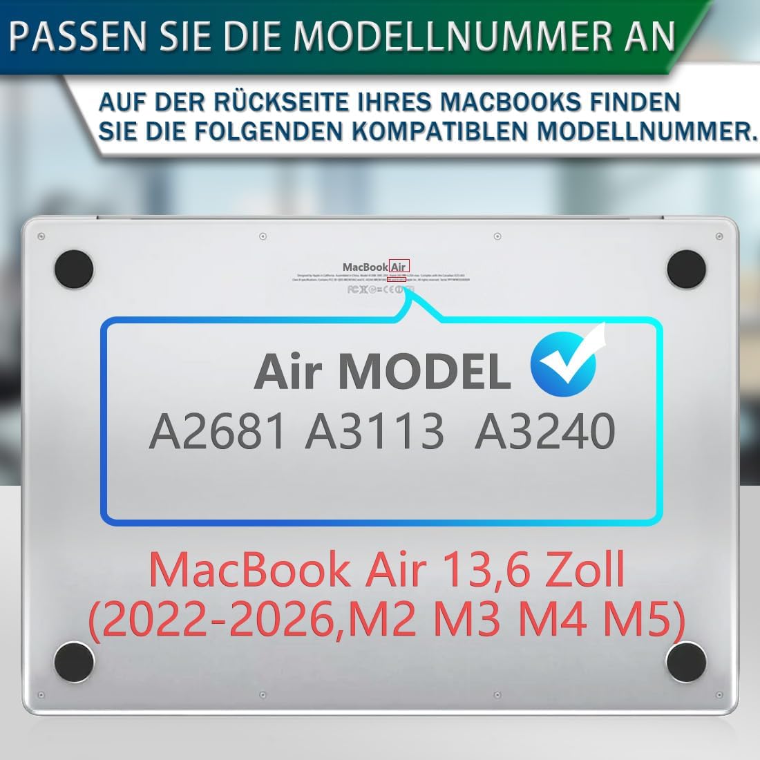 Thumbnail 6 de STARY magnetischer Sichtschutz für MacBook Air 13,6/13 Zoll (2022–2026, M2–M5) mit blauem Licht- und Blendschutz