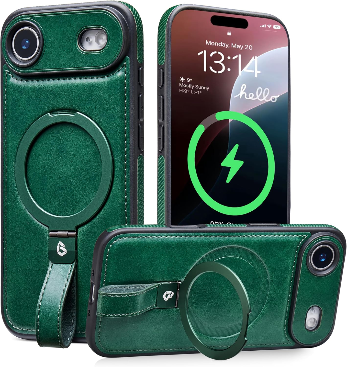 Thumbnail 6 de BUTAIGA iPhone 17 Pro Max Leather Case with Stand