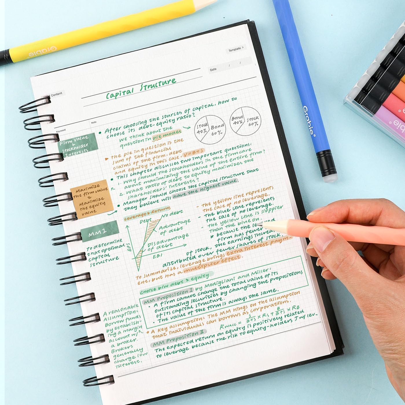 Thumbnail 6 de Grabie Löschbare Gelstifte – 9 Farben, 0,7 mm Spitze, integrierter Radierer