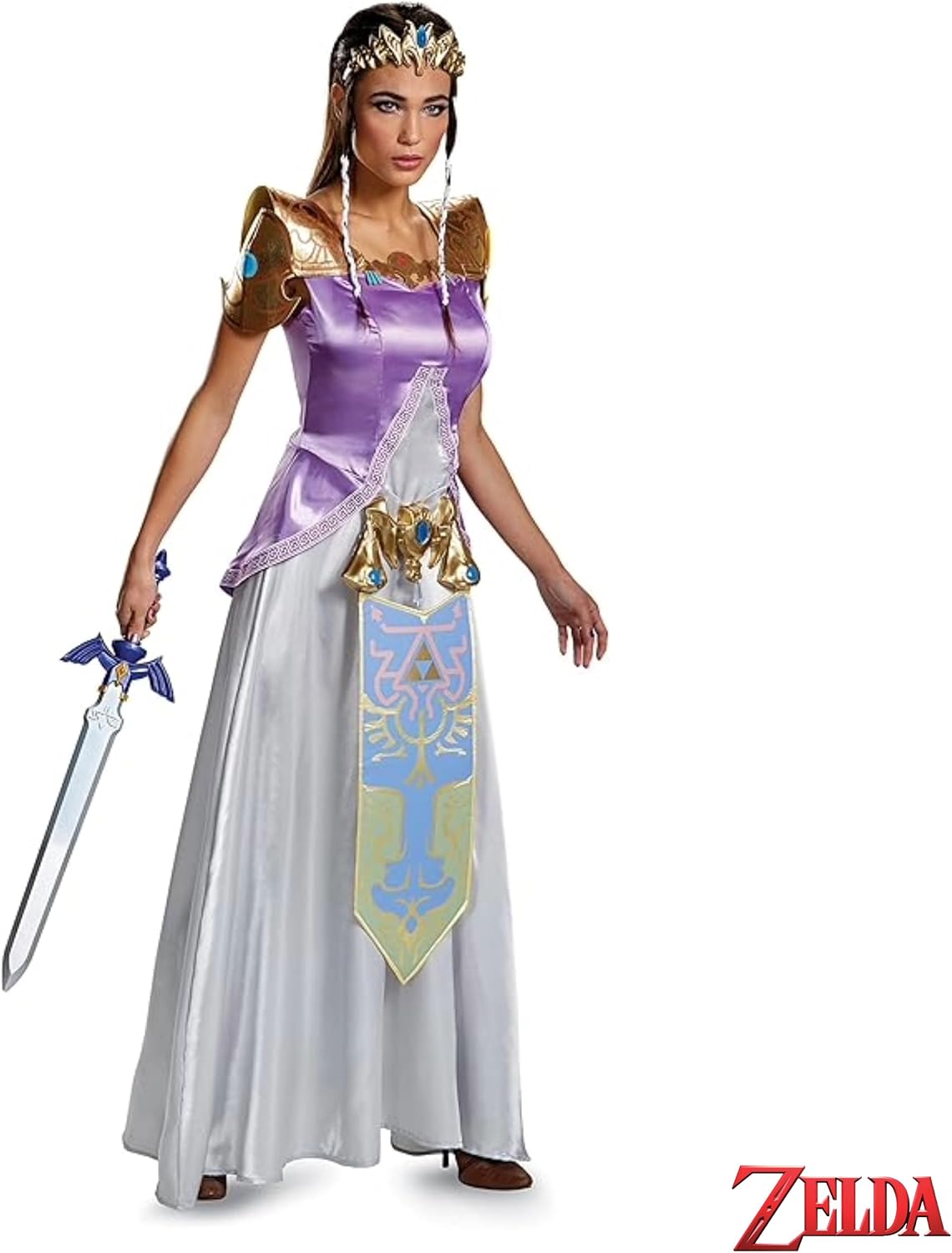 Detalle de Disguise 98796 Zelda-kostuum voor volwassenen, paars met jurk en tiara