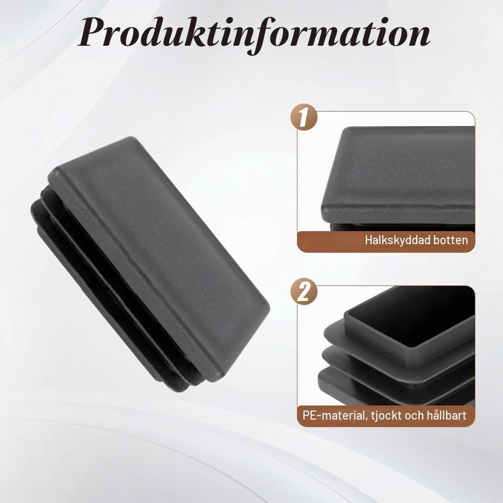 Detalle de OSDUE P2-4PCFX40MM240831-FBA rektangulära möbelpluggar i PE, 60 × 40 mm, 4-pack