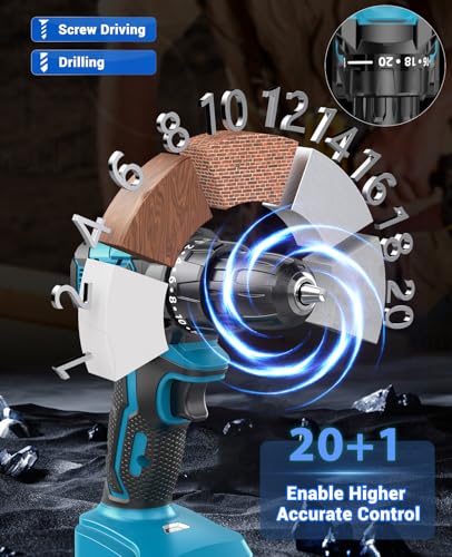 Detalle de Perceuse-visseuse sans fil LEEIKOO 21V Brushless – 45 N·m, batterie 2,0 Ah