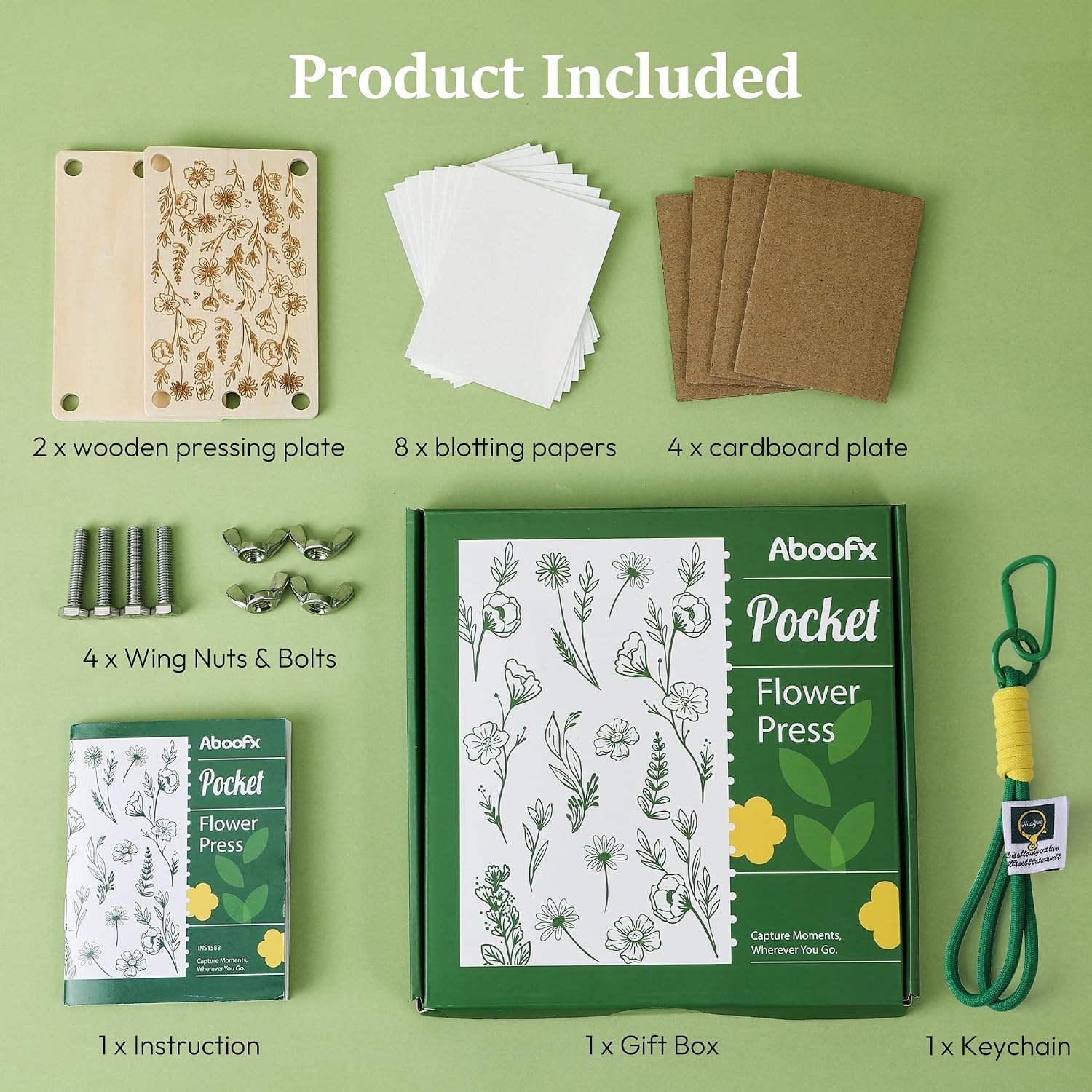Thumbnail 5 de Aboofx Mini Flower Press Kit for Small Flowers - Portable 2.5 x 4 Inch Press for Travel, Leaves, Herbs & Micro Florals
