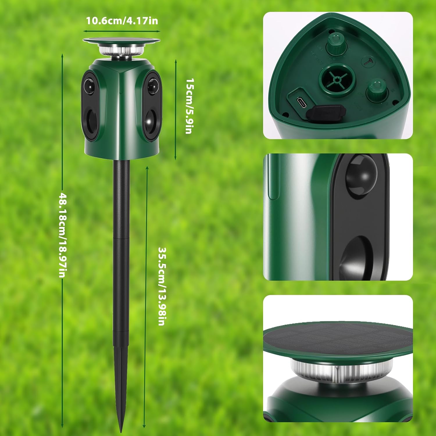 Thumbnail 6 de PCXWTLN HA-PEL-51225-3 kattenverjager met PIR-detectie en 360° bereik