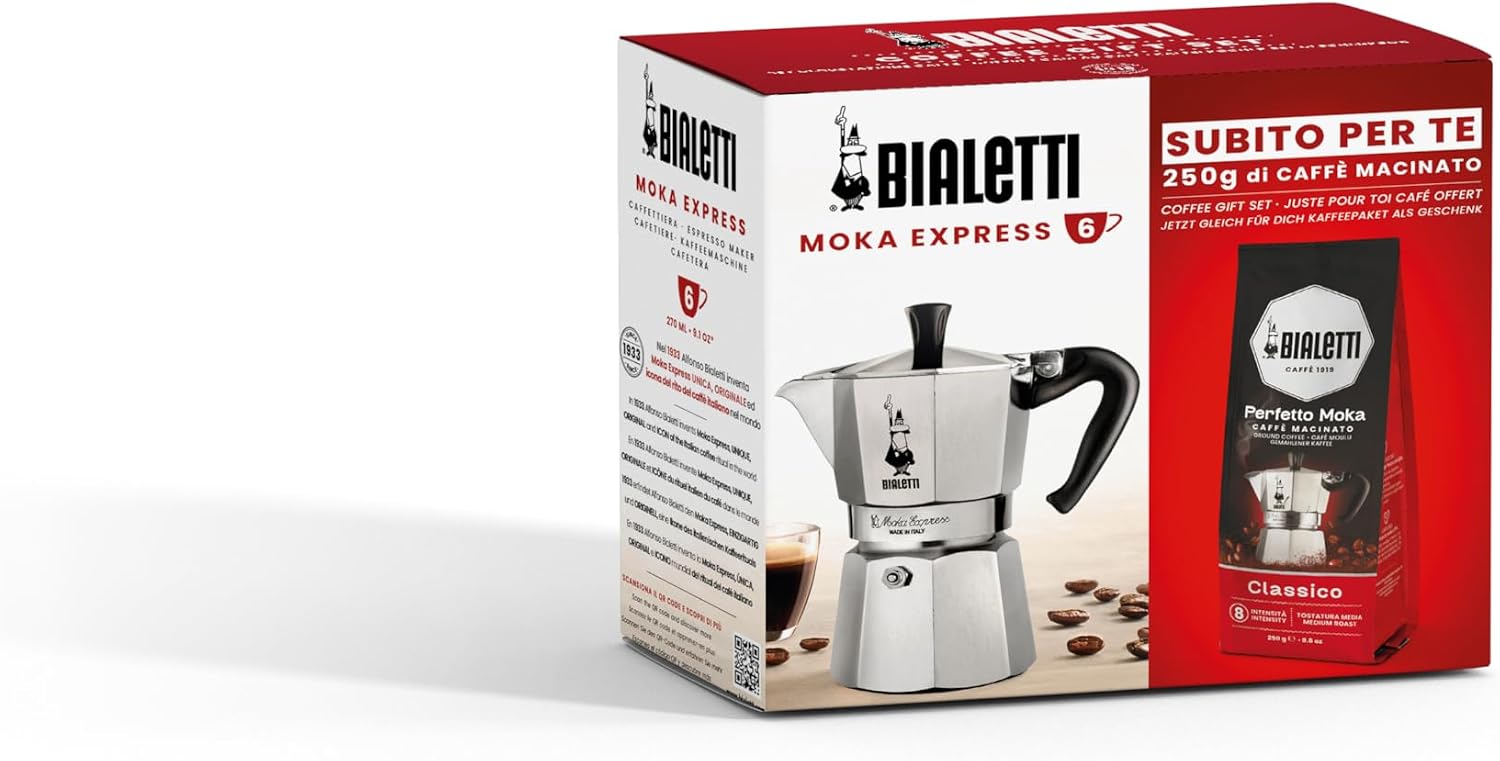 Thumbnail 2 de Bialetti Moka Express 3 Tazze (130 ml) – Caffettiera in Alluminio, Manico Anti Scottatura, Non Adatta A Induzione
