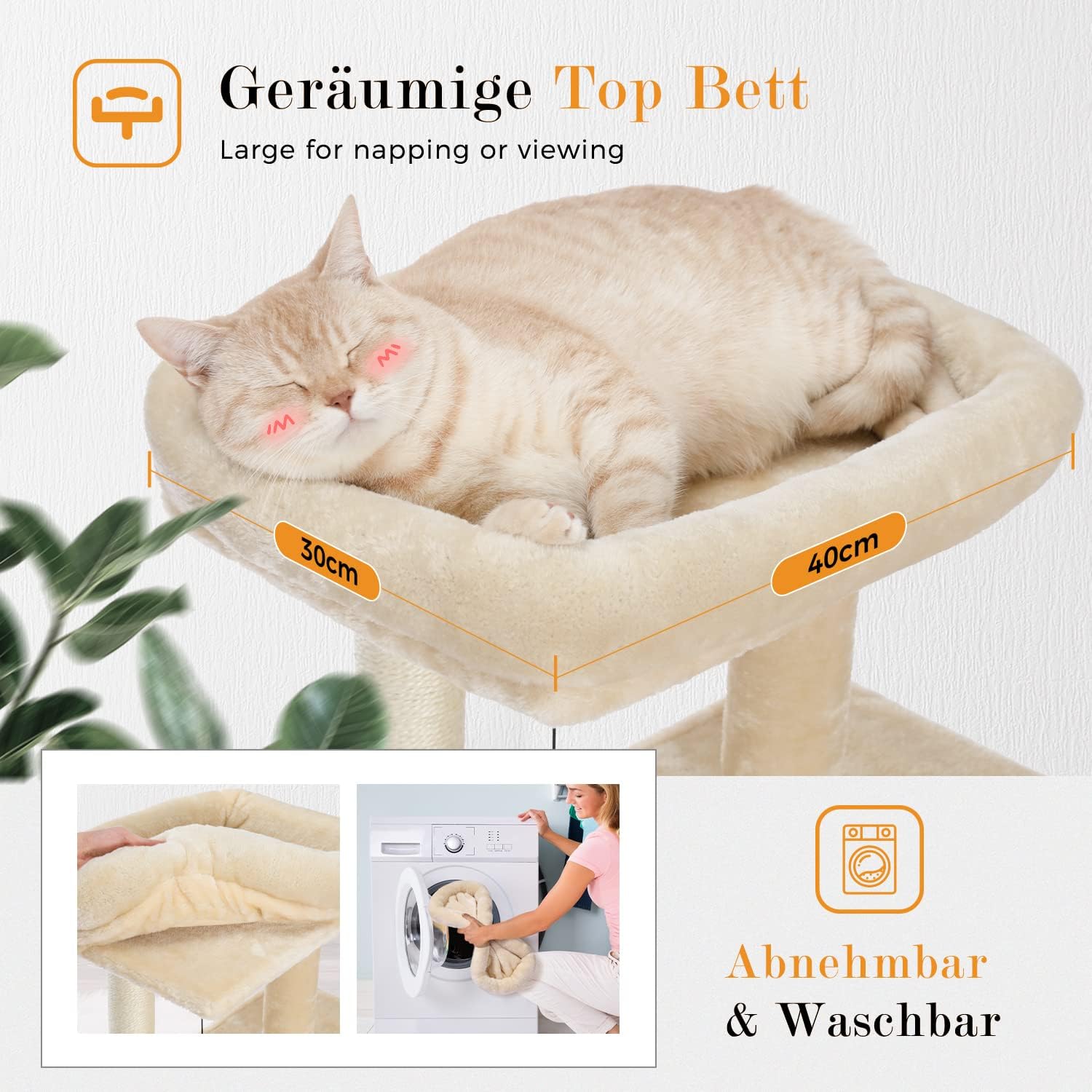Thumbnail 1 de PETEPELA 90cm Cat Tree with Double Condos – Fully Wrapped Scratching Posts & Replaceable Dangling Balls