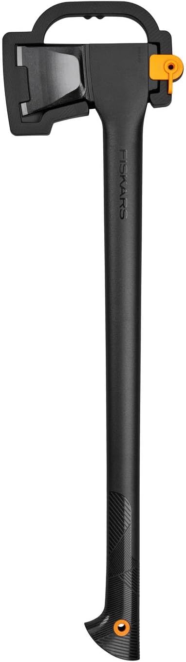 Detalle de Fiskars Merlin Solid A19, L — Hache de fendage 65 cm (1,6 kg) avec étui et revêtement antiadhésif