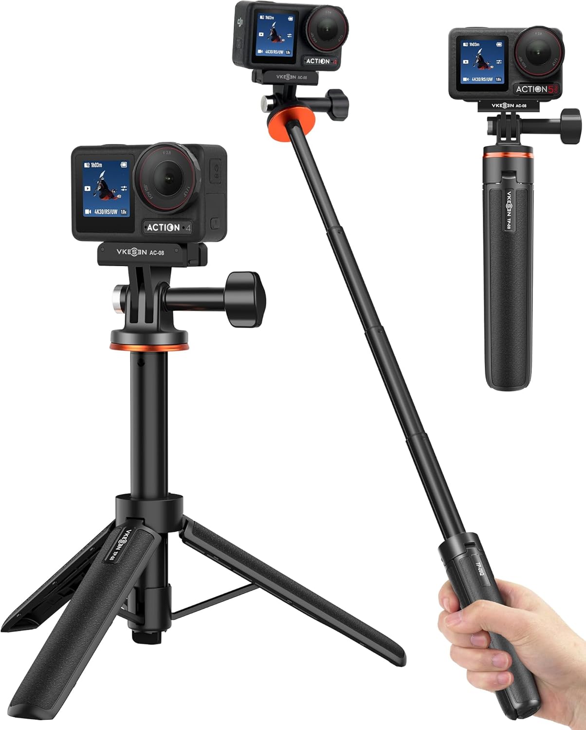 Thumbnail 6 de 51 cm Osmo Action Selfie Stick Stativ-Set für DJI Action 5 Pro/4/3, Osmo 360 – Mini-Stativ & erweiterbarer Griff