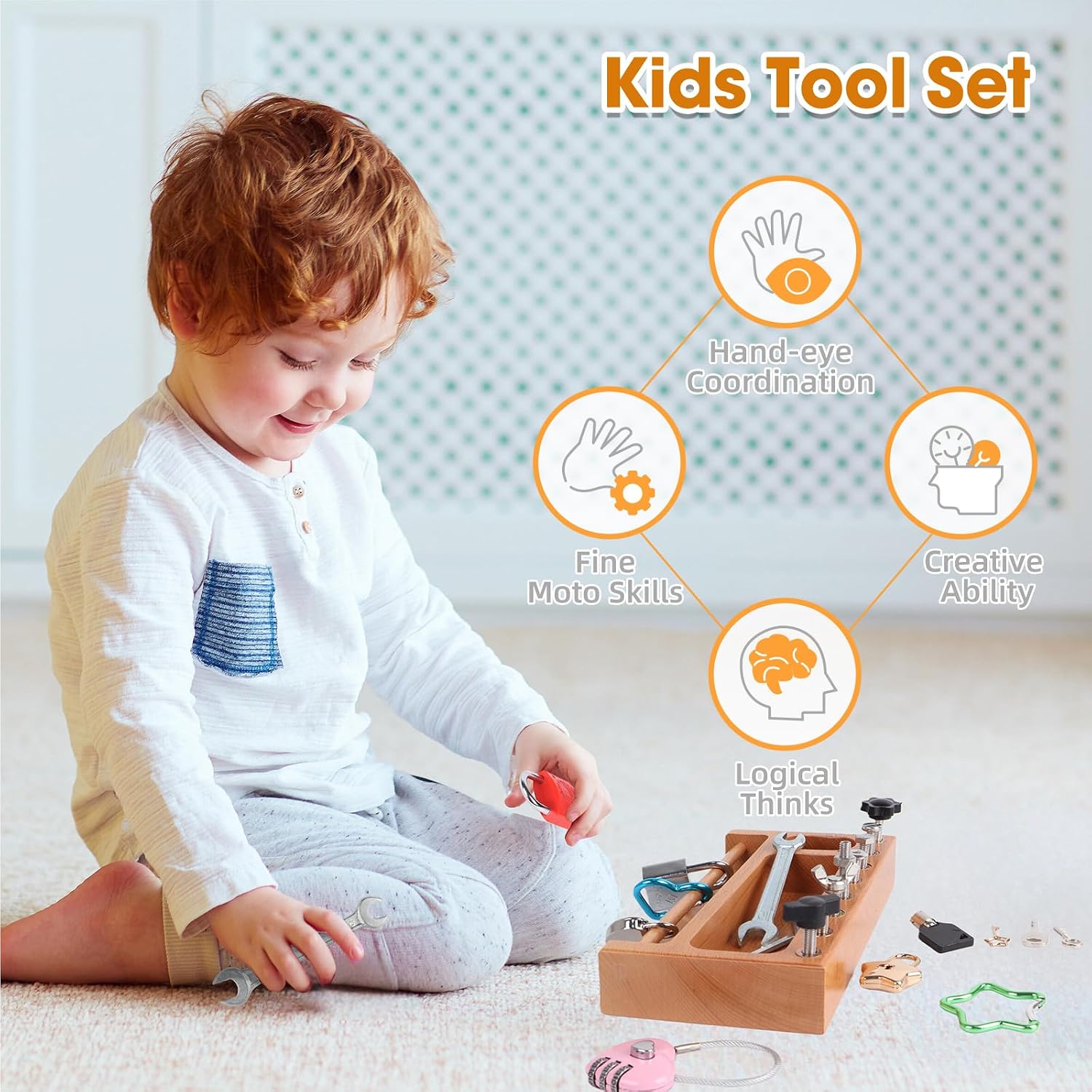 Thumbnail 2 de TOUHKAN Montessori busy board, beech wood