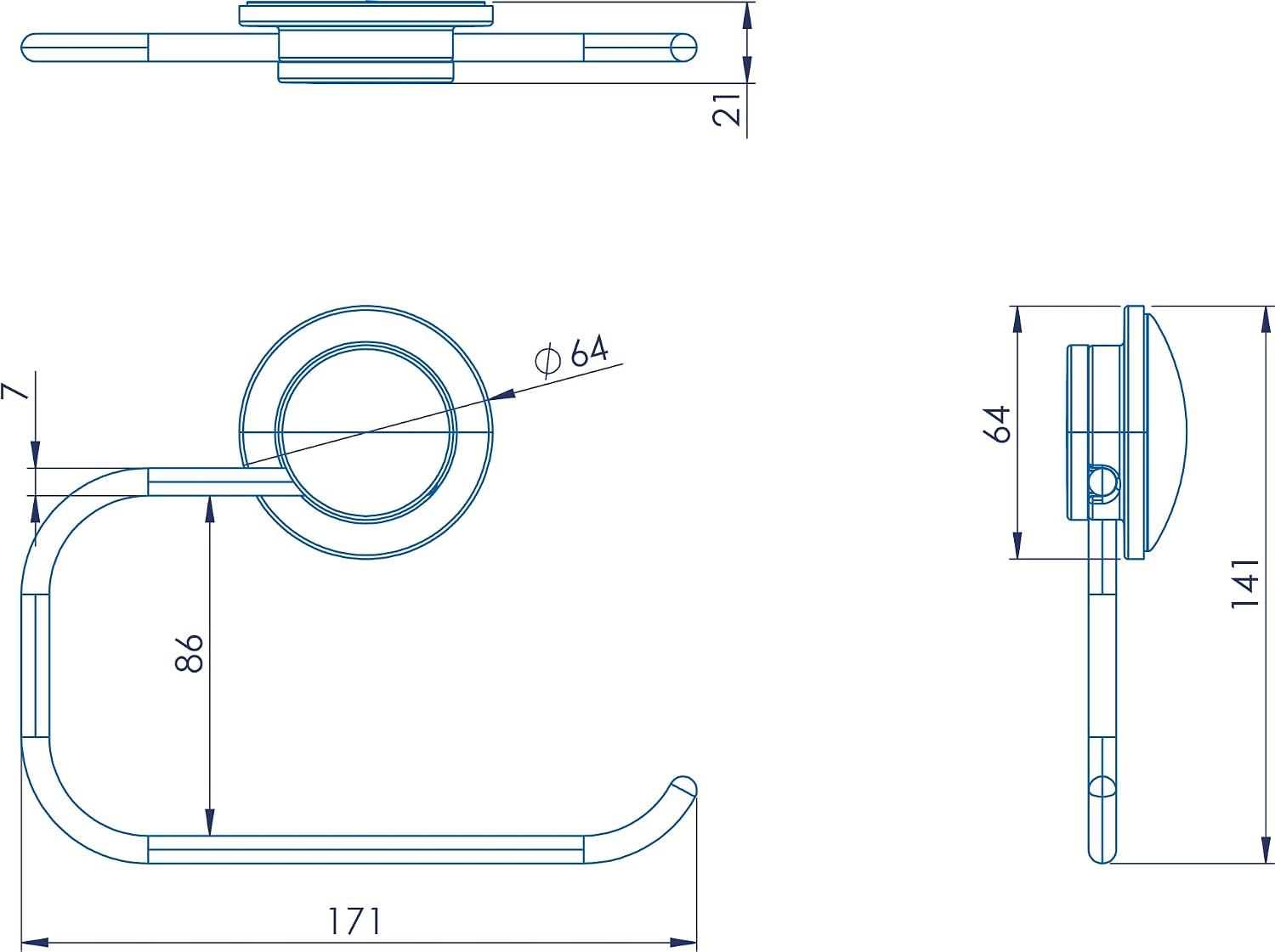 Detalle 2 de Croydex Stick 'n' Lock Black Toilet Roll Holder