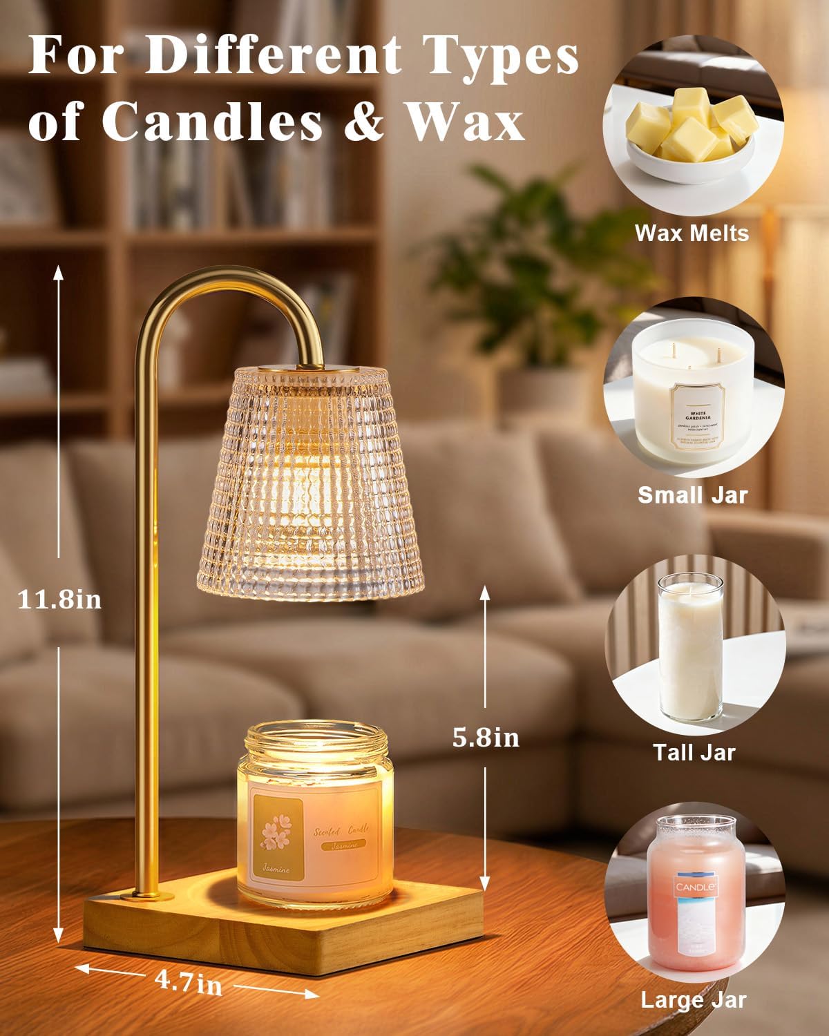 Detalle 1 de Hong-in Candle Warmer Lamp 8H Timer 🕯