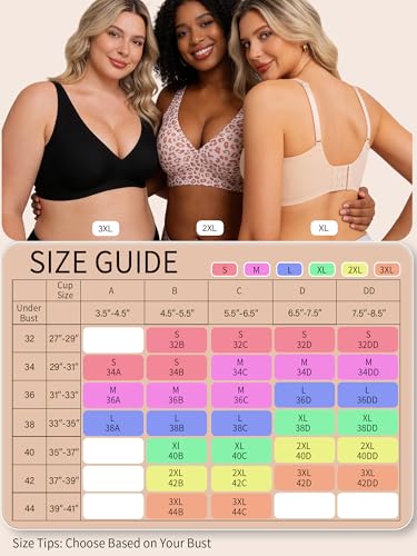 Detalle de HOWIN Soutien Gorge sans Armature Comfit Brassiere Plongeant Femme