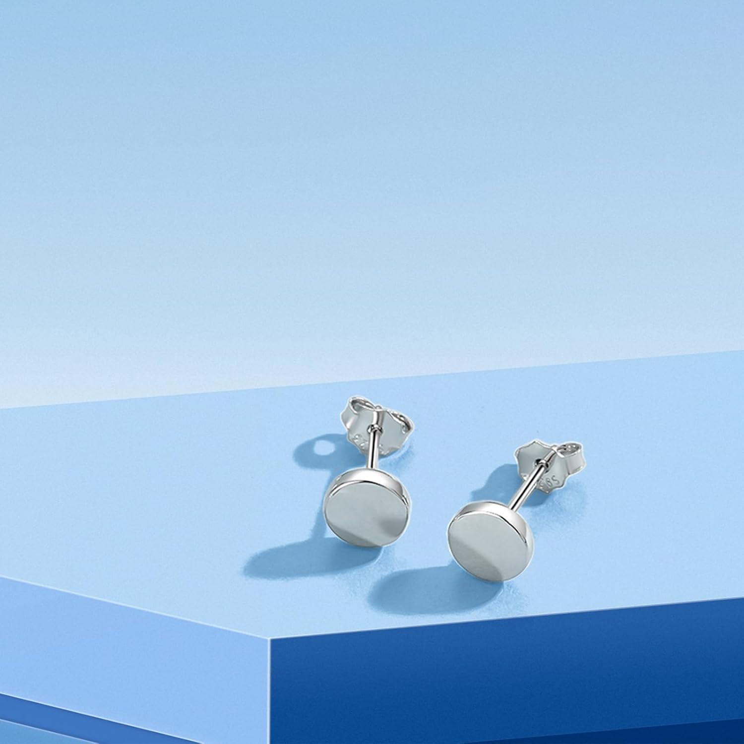 Thumbnail 2 de Deyanse Silber 925 Ohrstecker Damen – hypoallergene Rundstern-Herz Brisuren, 5 mm, Schlafknorpel geeignet