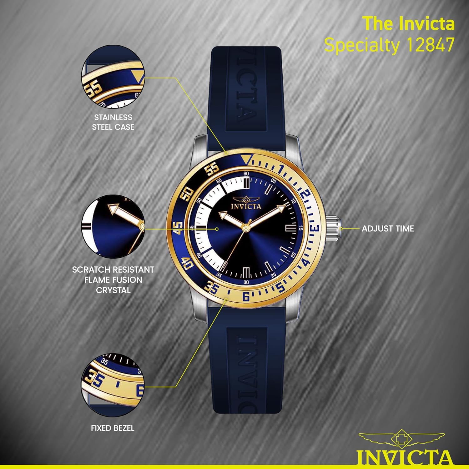 Thumbnail 3 de Invicta Specialty Montre Homme Mouvement Quartz – Acier inoxydable, 45 mm