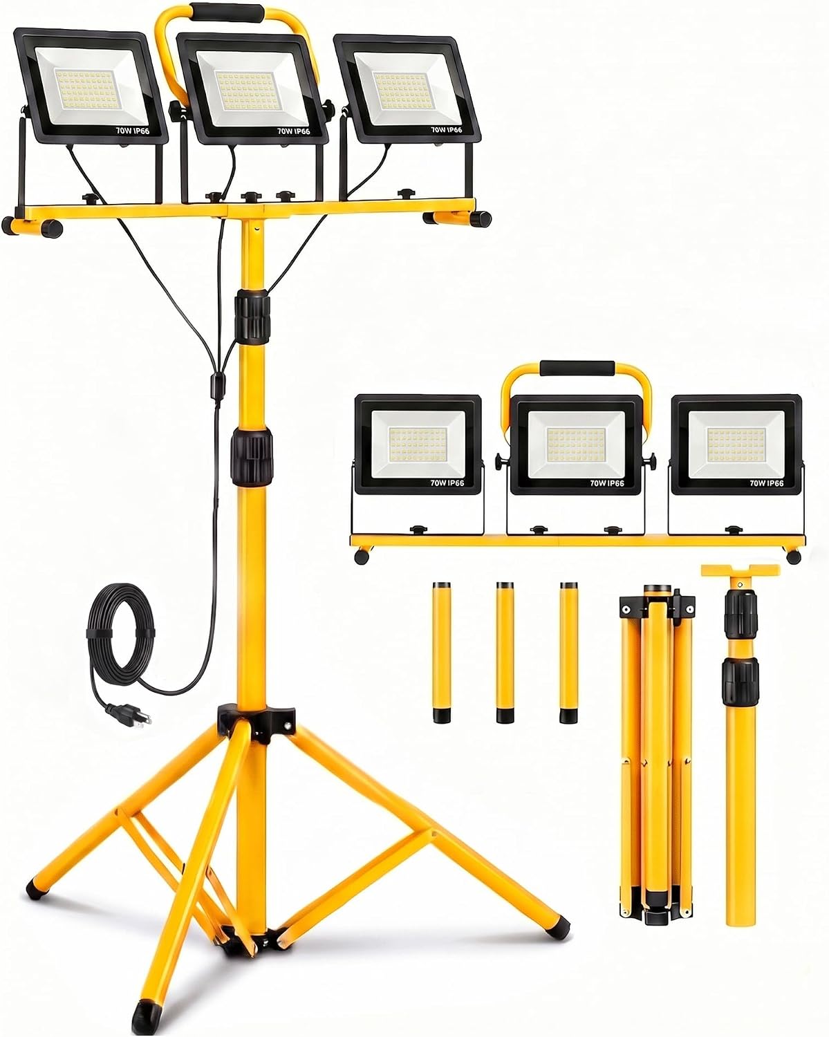 Detalle de Jefedana Jefedana-Work Light 3-Head LED Work Light, 21,000 Lumens, IP66