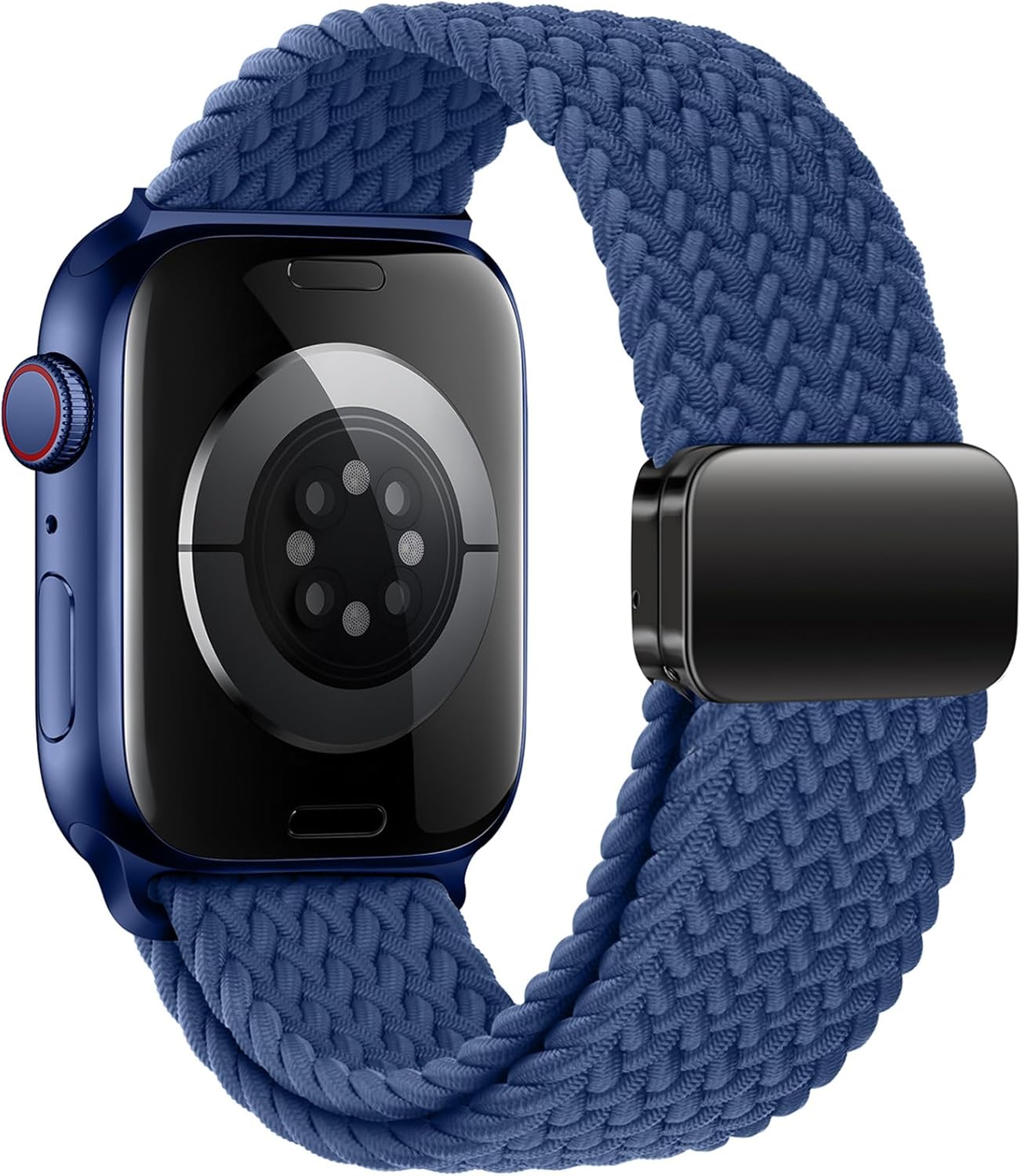 Detalle de Qimela Sport Loop Magnetic Stretch Braided Watch Band Compatible with Apple Watch (38mm–49mm)
