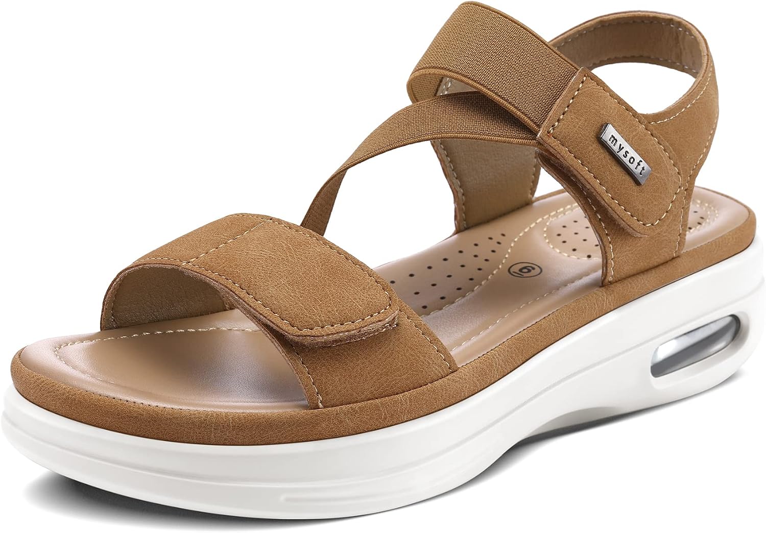 Detalle de mysoft Women's Summer Walking Sandals with Air Cushion and Ankle Strap