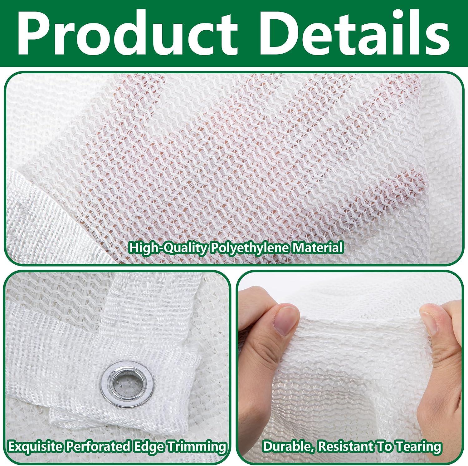 Detalle de Mizelu BS-1X2M-White-Plant-Shade-1Pc Plant Shade Cloth, White PE, 6.6 x 3.3 Ft