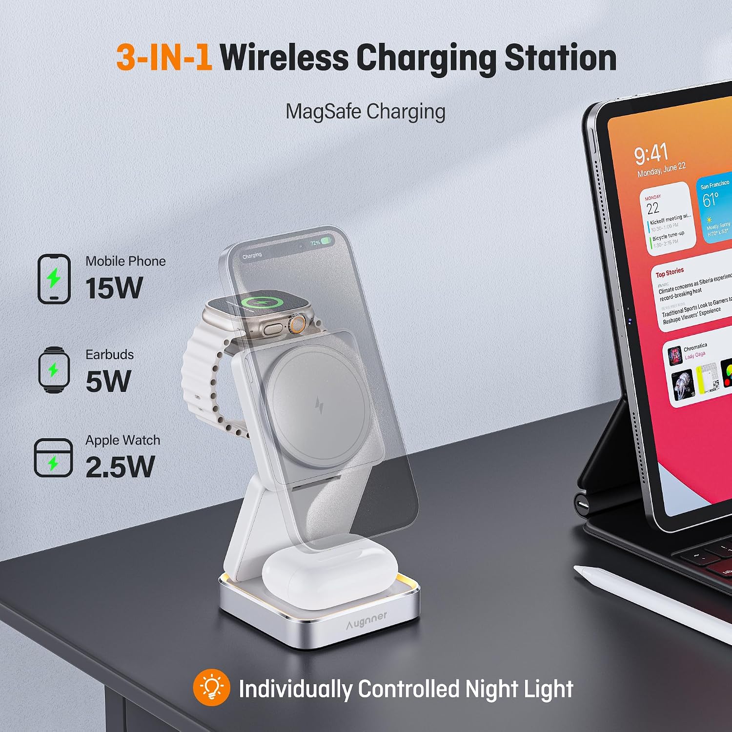 Detalle 2 de Station de Charge pliable 15W MagSafe