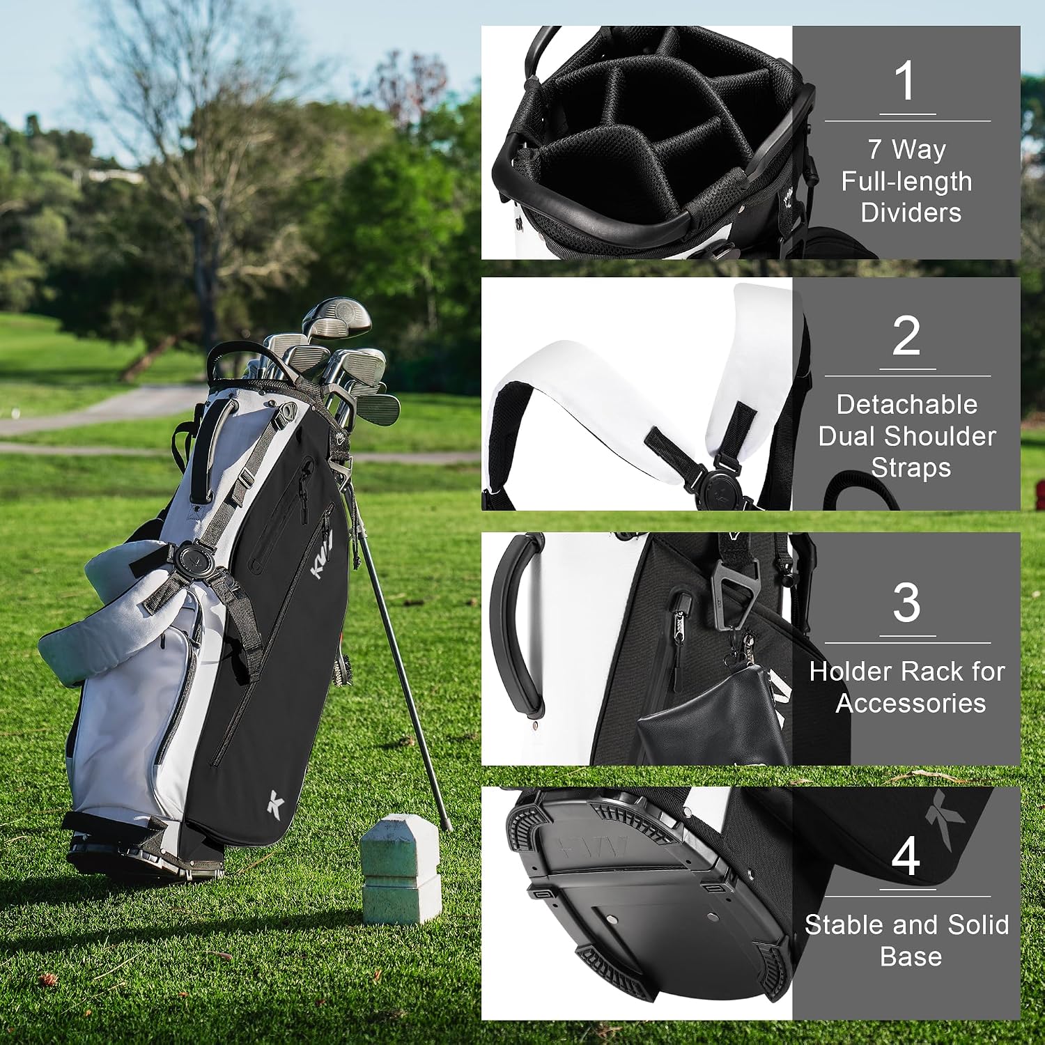 Thumbnail 2 de KVV Golf Stand Bag with 7-Way Dividers